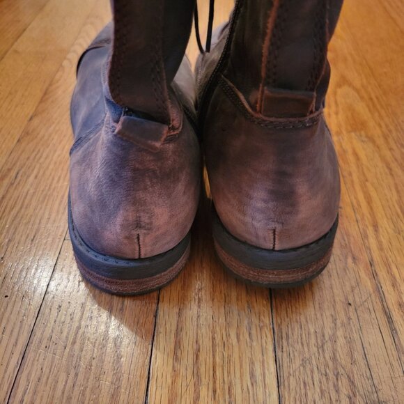 Lucky Brand RIA Tall Brown Leather Field Riding Boots Lace Up Equestrian - Picture 3 of 12